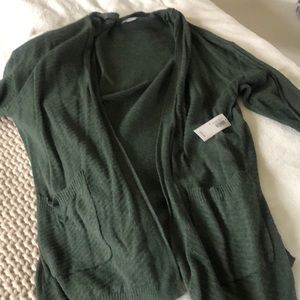 Brand new with tags, olive green cardigan